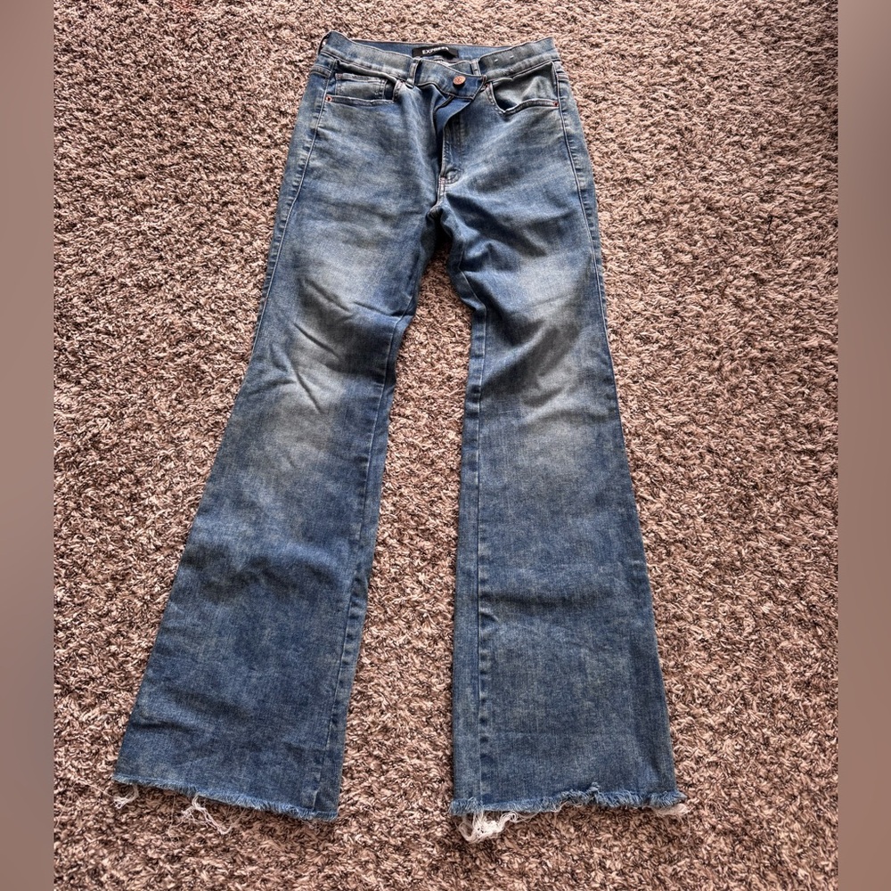 Express Dark Blue Flare Jeans